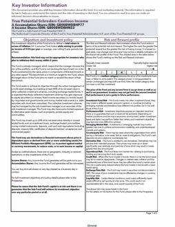 True Potential Schroders Cautious Income Key Investor Information Document