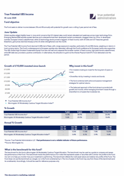 True Potential UBS Income Factsheet