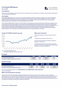 True Potential UBS Balanced Factsheet