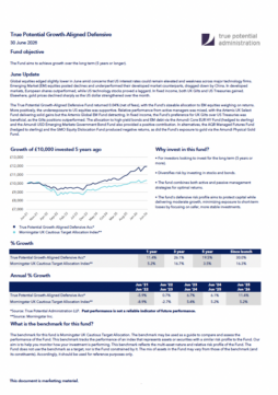 True Potential Growth-Aligned Defensive Factsheet